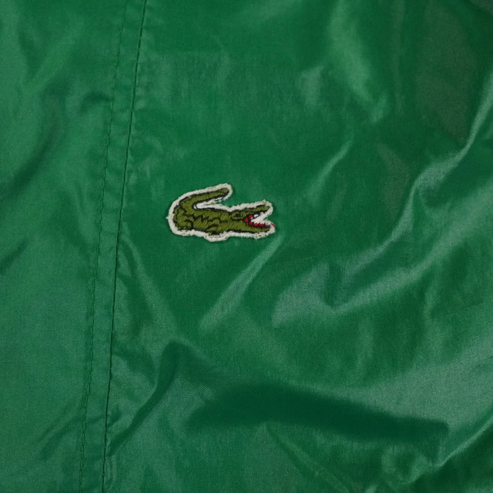 VTG‎ Izod Lacoste Anorak Mens Large Green Packable Windbreaker Hooded Jacket Y2K